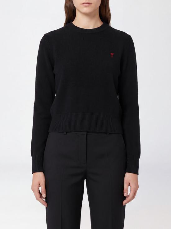 26FW 아미 ADC 자수 크루넥 스웨터 FKS826001 009 Black