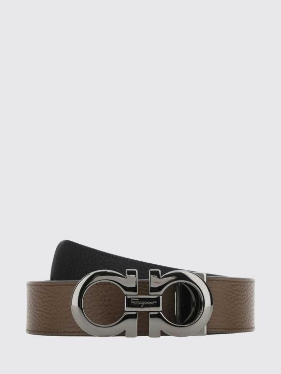 26FW 살바토레 페라가모 간치니 레더 벨트 675542 705614 Brown