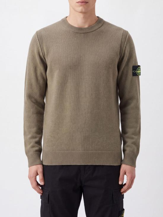 26FW 스톤 아일랜드 램스울 립드 트림 레귤러 핏 크루넥 스웨터 5100072S00A3 V005G Military