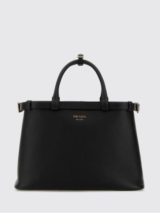26FW 프라다 버클 미디움 레더 핸드백 1BA4172CYS F0002 Black
