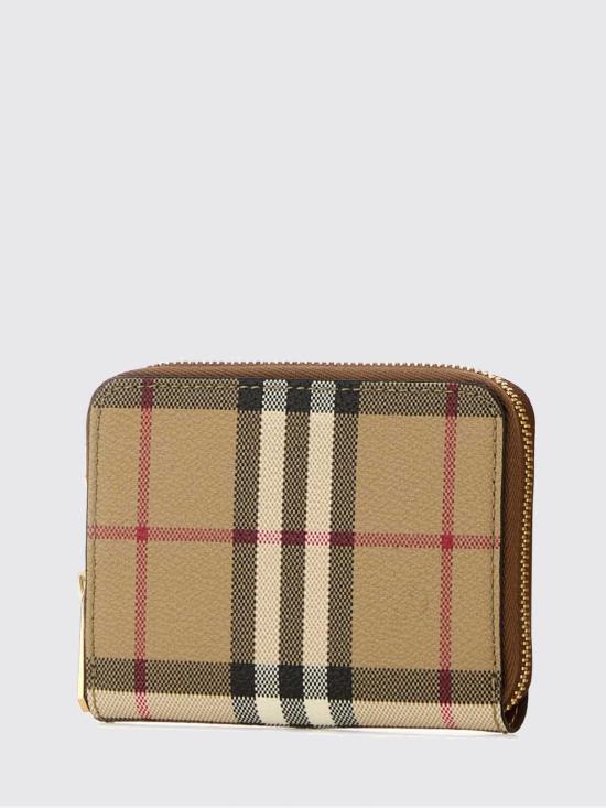 26FW 버버리 스몰 체크 집 어라운드 월렛 8109810 Brown - BURBERRY
