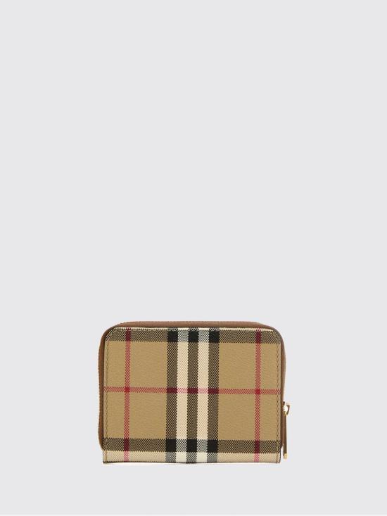 26FW 버버리 스몰 체크 집 어라운드 월렛 8109810 Brown - BURBERRY