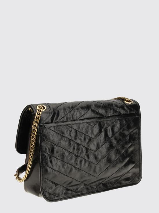 26FW 생로랑 니키 미디움 빈티지 레더 6331840EN07 1000 Black - SAINT LAURENT
