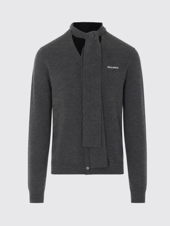 26FW 미우미우 스웨터 MMF03XSOOO6068 F0308 Charcoal
