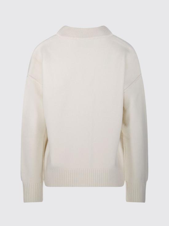 26FW 아미 하트 로고 인타르시아 V넥 가디건 UKC367018 154 White - AMI