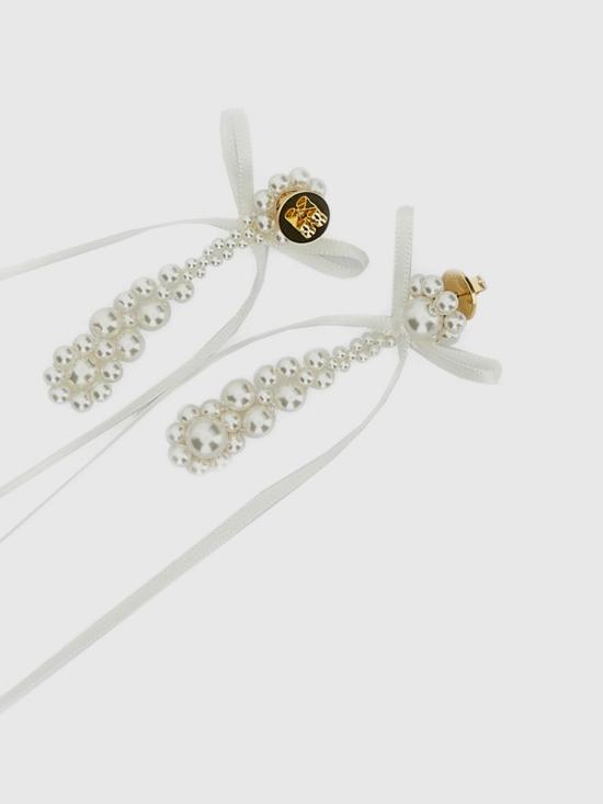 26FW 시몬로샤 빅토리아 드립 리본 귀걸이 빅토리아 드립 리본 귀걸이 ERG6140904 PEARLIVORY White - SIMONE ROCHA