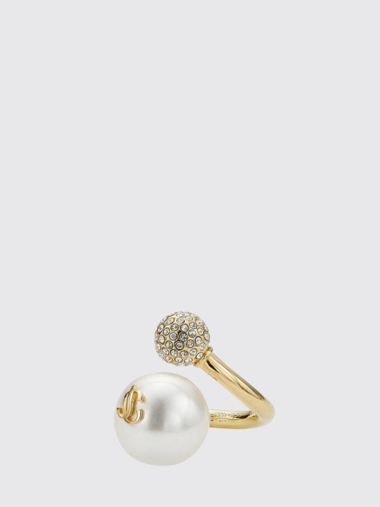 26FW 지미추 반지 AURIRINGJIQ GOLD WHITE CRYSTAL - JIMMY CHOO