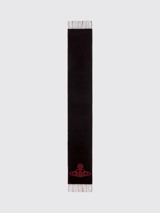 26FW 비비안웨스트우드 싱글 ORB 더블 페이스 머플러 81030006W01MK N401 Black