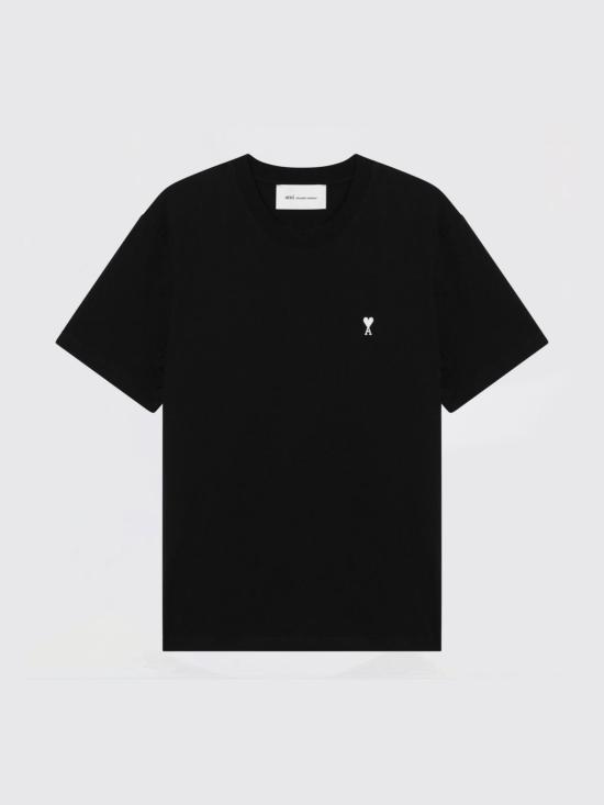 26FW 아미 스몰 하트 로고 라이트 코튼 저지 티셔츠 HTS346724 045 Black - AMI