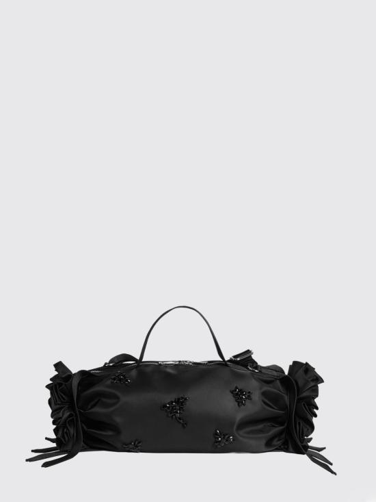 26FW 시몬로샤 리본 로제트 자수 토트백 BAG222TB0761 BLACKJET