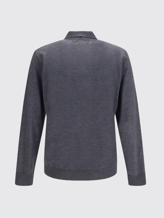 26FW 골든구스 메리노 울 롱 슬리브 폴로 셔츠 GMP01353P00104160318 Charcoal - GOLDEN GOOSE