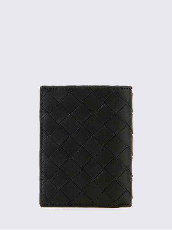 26FW 보테가베네타 인트레치아토 플랩 지갑 742143VCPQ4 8803 Black - BOTTEGA VENETA