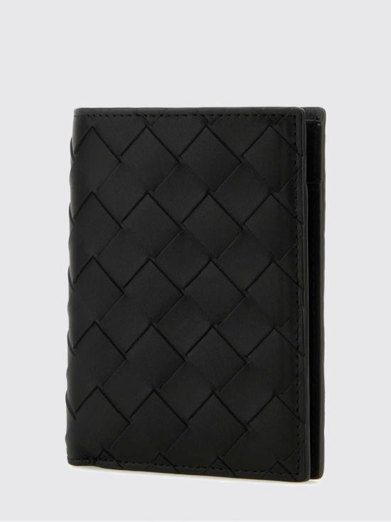 26FW 보테가베네타 인트레치아토 플랩 지갑 742143VCPQ4 8803 Black - BOTTEGA VENETA