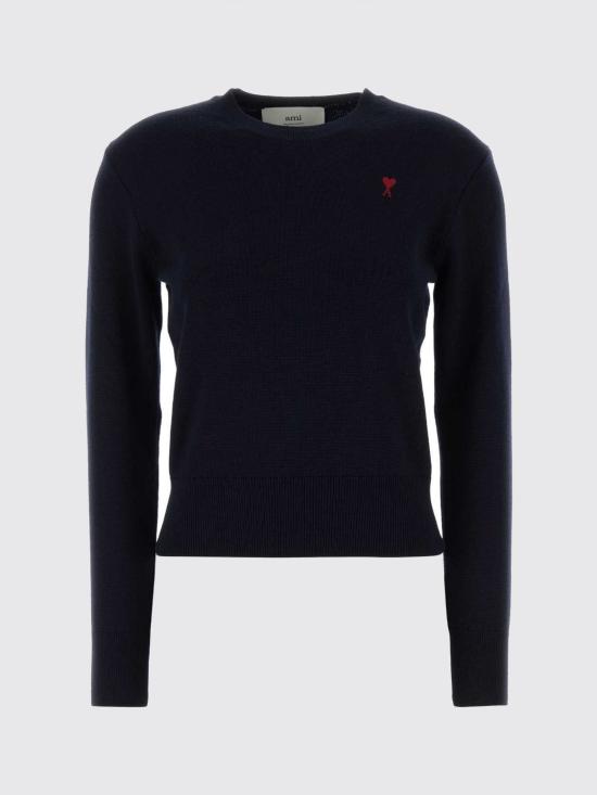 26FW 아미 ADC 자수 크루넥 스웨터 FKS826001 414 Navy - AMI