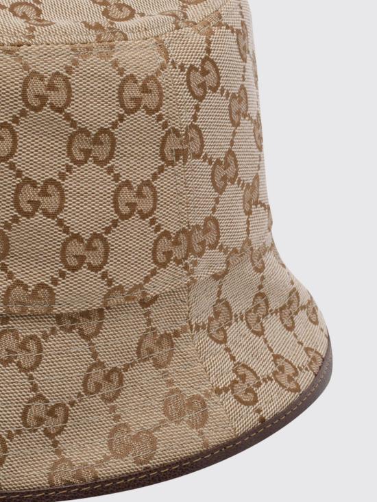 26FW 구찌 GG 코튼 캔버스 버킷 햇 GG 코튼 캔버스 버킷 햇 8757404HBJS 9664 Brown - GUCCI