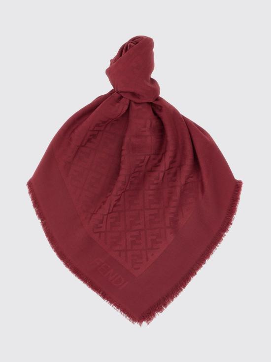 26FW 펜디 오가닉 실크 울 FF 숄 FXT069AJW7 F0GGG Burgundy