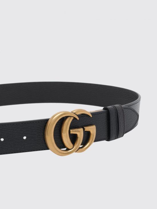 26FW 구찌 더블 G 버클 리버시블 레더 벨트 627055CAO2T 1062 Black - GUCCI