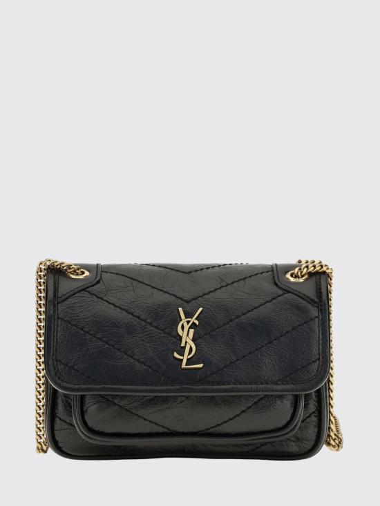 26FW 생로랑 빈티지 레더 니키 미니백 8460870EN07 1000 Black
