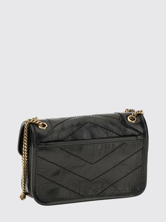 26FW 생로랑 빈티지 레더 니키 미니백 8460870EN07 1000 Black - SAINT LAURENT