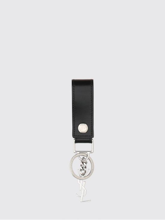 26FW 생로랑 모노그램 키링 스무스 레더 5183230SX0E 1000 Black