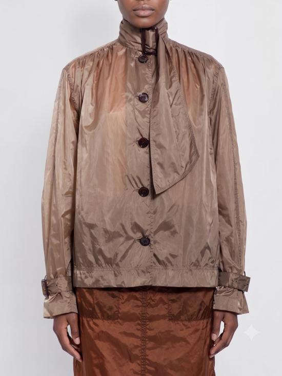 26SS 생로랑 라발리에르 나일론 블라우스 라발리에르 나일론 블라우스 871230Y8J32 2055 Brown