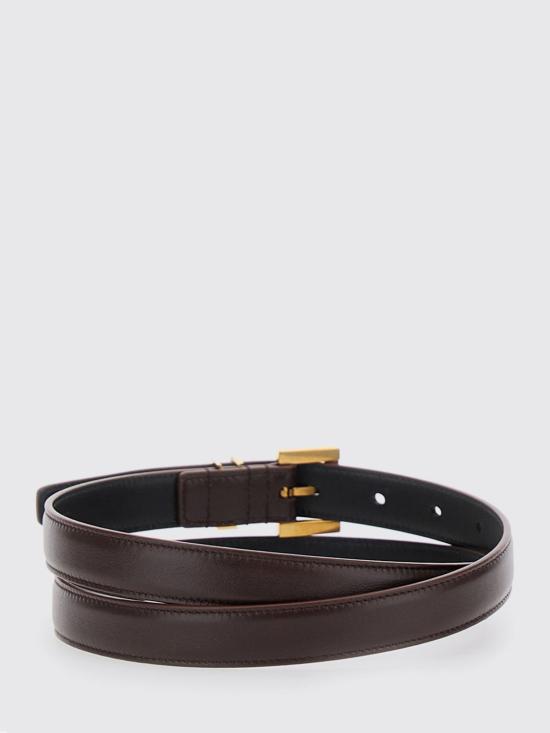 26FW 생로랑 카산드라 씬 스퀘어 버클 벨트 554465BOO0W 6892 Brown - SAINT LAURENT