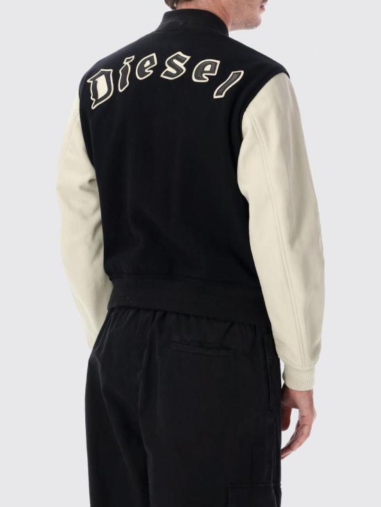 26FW 디젤 wool blend and leather 봄버 자켓 A211640LHAL 9XX Black - DIESEL