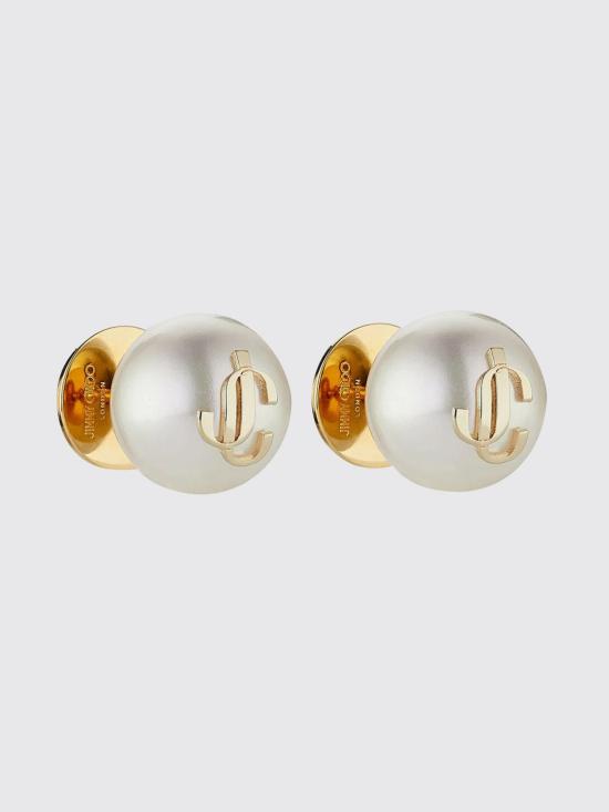 26FW 지미추 이어링 JCPEARLSTUDSDXQ GOLD White - JIMMY CHOO