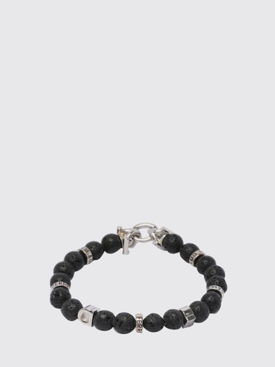 26FW 살바토레 페라가모 라바 스톤 간치니 브레이슬릿 770150 717496 PIETRA LAVICA Black