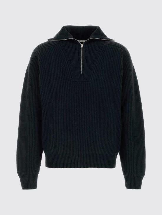 26FW 질샌더 집업 니트 J22GP0291J14848 001 Black - JIL SANDER