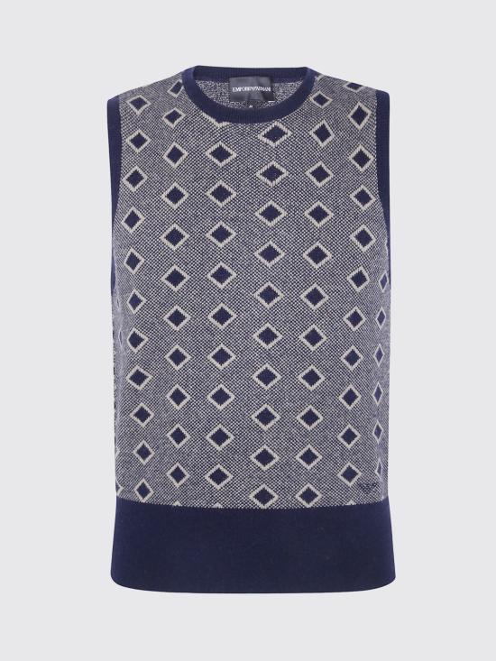 26FW 엠포리오 아르마니 니트 베스트 EM006267AF29811 FB056 Navy - EMPORIO ARMANI