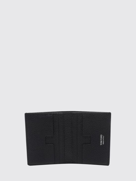 26FW 톰포드 그레인 레더 로고 폴디드 카드 홀더 Y0279LCL158S NAA Black - TOMFORD