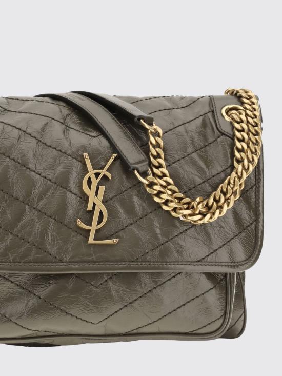 26FW 생로랑 니키 미디움 빈티지 레더 6331840EN07 3212 Moss Green - SAINT LAURENT
