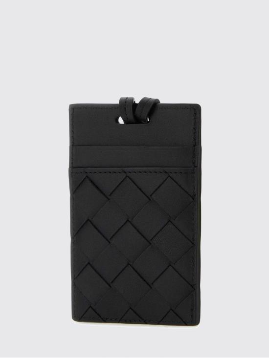26FW 보테가베네타 인트레치아토 스트랩 카드 케이스 755574VCPQ1 8803 Black - BOTTEGA VENETA