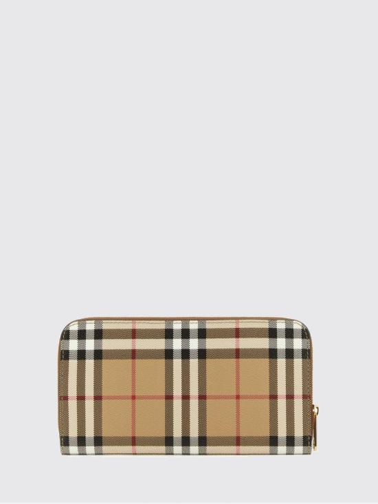 26FW 버버리 체크 앤 레더 집어라운드 지갑 8070598 Brown - BURBERRY