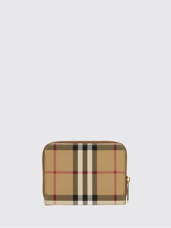 26FW 버버리 체크 레더 지퍼 지갑 8070600 Brown - BURBERRY