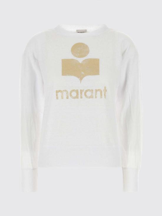 26FW 이자벨마랑에뚜왈 클로위아 리넨 롱슬리브 티셔츠 TS0005FAA1N10E WHLG White - ISABEL MARANT ETOILE