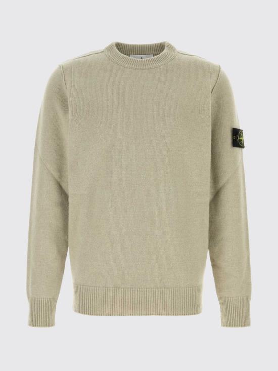26FW 스톤 아일랜드 램스울 립드 트림 레귤러 핏 크루넥 스웨터 5100072S00A3 V0095 Beige - STONE ISLAND
