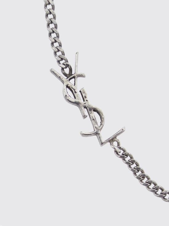 26FW 생로랑 오피움 참 브레이슬릿 메탈 앤 라인스톤 692489Y1526 8368 Steel - SAINT LAURENT