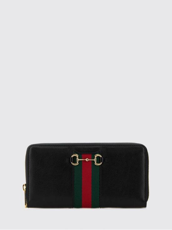 26FW 구찌 홀스빗 웹 집 어라운드 월렛 867124AAGOQ 1057 Black