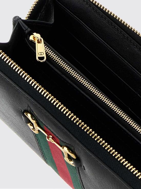 26FW 구찌 홀스빗 웹 집 어라운드 월렛 867124AAGOQ 1057 Black - GUCCI