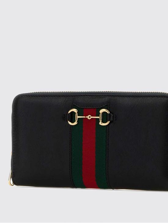 26FW 구찌 홀스빗 웹 집 어라운드 월렛 867124AAGOQ 1057 Black - GUCCI