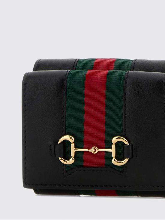 26FW 구찌 홀스빗 웹 스몰 트라이폴드 월렛 867131AAGF7 1053 Black - GUCCI