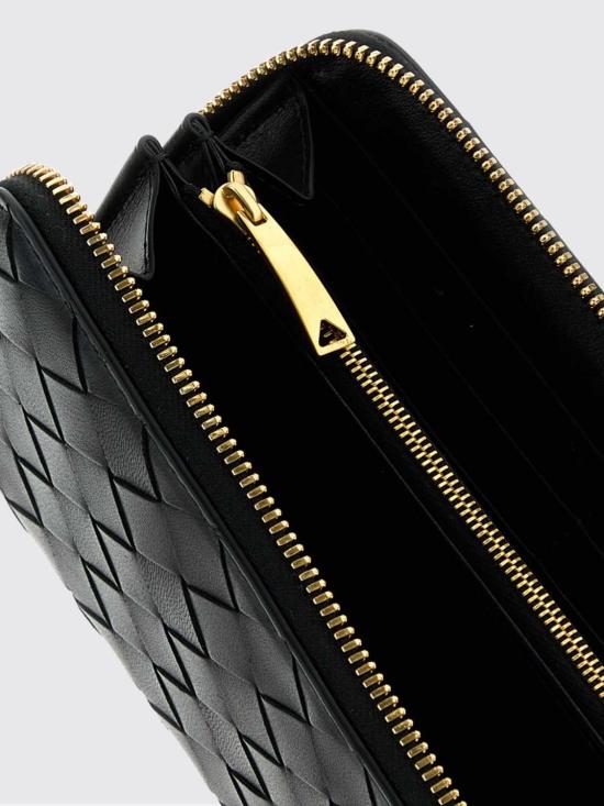 26FW 보테가베네타 인트레치아토 지퍼 어라운드 지갑 814674VCPP2 8425 Black - BOTTEGA VENETA