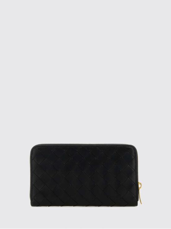 26FW 보테가베네타 인트레치아토 지퍼 어라운드 지갑 814674VCPP2 8425 Black - BOTTEGA VENETA