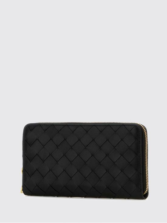 26FW 보테가베네타 인트레치아토 지퍼 어라운드 지갑 814674VCPP2 8425 Black - BOTTEGA VENETA