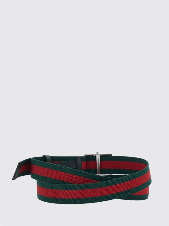 26FW 구찌 직사각형 버클 웹(Web) 벨트 874734HAAPT 8475 Green - GUCCI