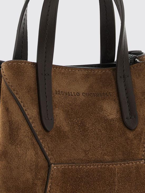26FW 브루넬로 쿠치넬리 스웨이드 BC Duo 미니 백 MBDLD2675P C9773 Brown - BRUNELLO CUCINELLI