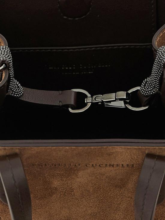 26FW 브루넬로 쿠치넬리 스웨이드 BC Duo 미니 백 MBDLD2675P C9773 Brown - BRUNELLO CUCINELLI