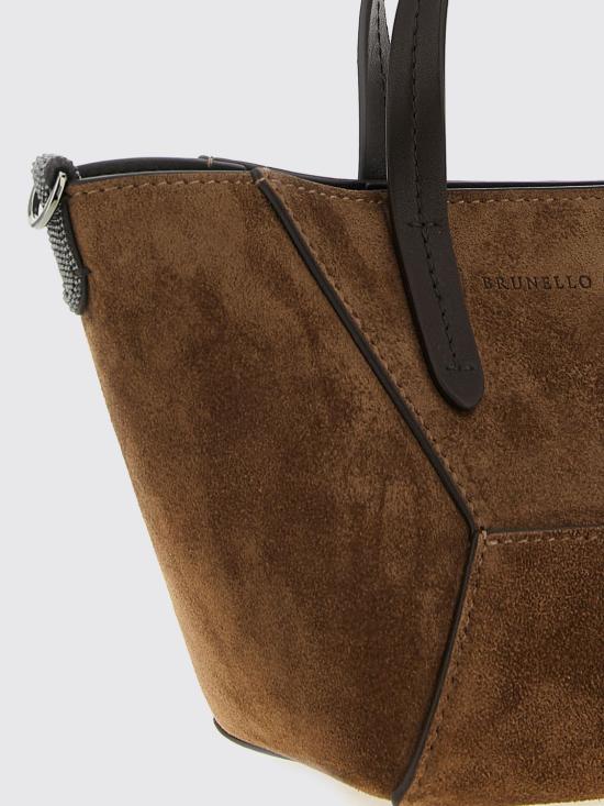26FW 브루넬로 쿠치넬리 스웨이드 BC Duo 미니 백 MBDLD2675P C9773 Brown - BRUNELLO CUCINELLI